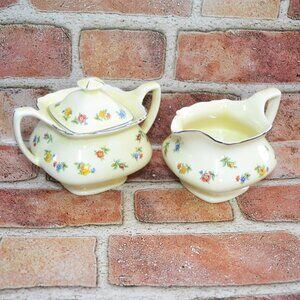 Vintage WS George Lido Canarytone Sugar Creamer Dining Serveware